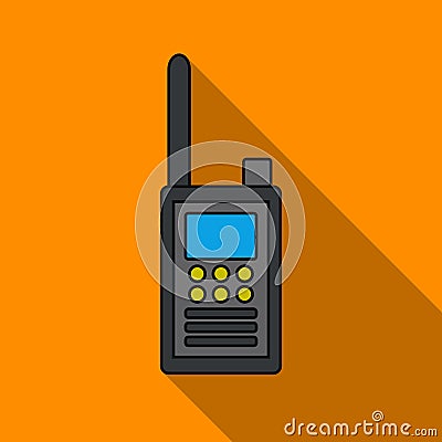 Handheld transceiver icon in flat style on white background. Museum symbol stock vector illustration. Vector Illustration