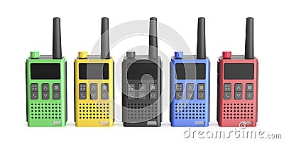 Handheld transceivers with different colors Stock Photo