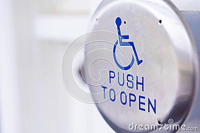 Handicap accessible door opener Stock Photo