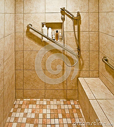 Handicap Accessible Shower Stock Photo