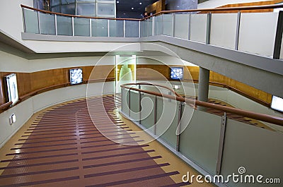 Handicap accessible stairway in museum Editorial Stock Photo