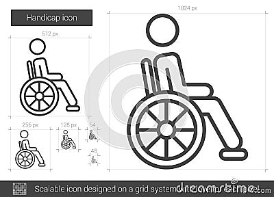 Handicap line icon. Vector Illustration