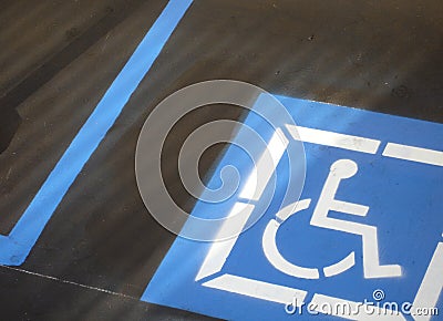 Handicap parking space Stock Photo