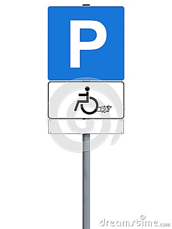 Handicap power sign isolated on white, copyspace Stock Photo