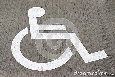 Handicap symbol on road Stock Photo