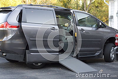 Handicap Van with Ramp Stock Photo