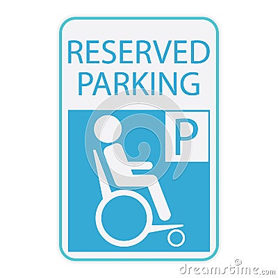 Handicap or wheelchair person icon, sign reserved parking Vector Illustration