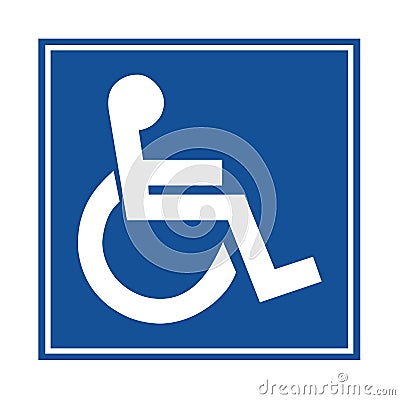 Handicap or wheelchair person symbol Cartoon Illustration