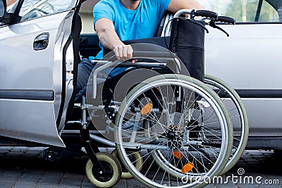 Handicapped driver Stock Photo