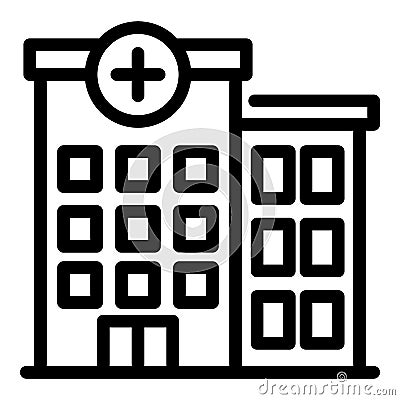 Handicapped hospital building icon, outline style Vector Illustration