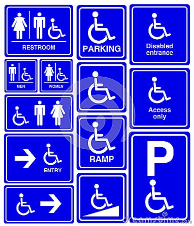 Handicapped, man and woman symbol Stock Photo