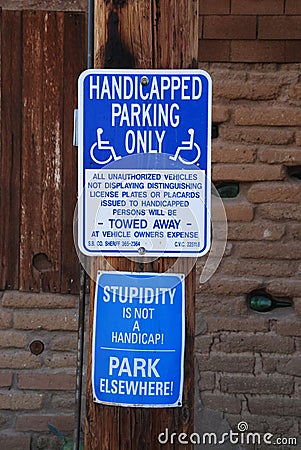 Handicapped Parking Only Stock Photo
