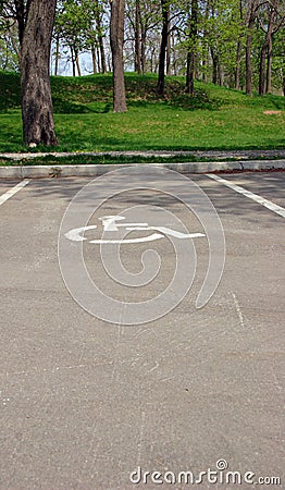 Handicapped parking place Stock Photo