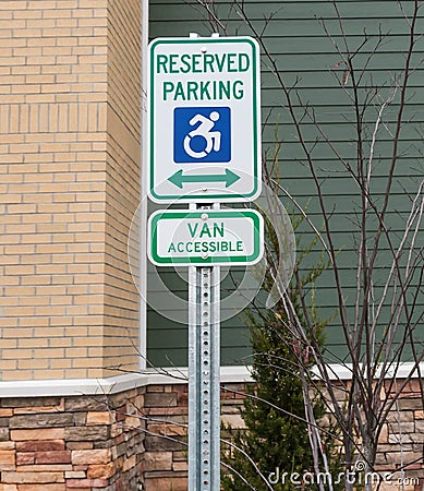 Handicapped parking sign Stock Photo