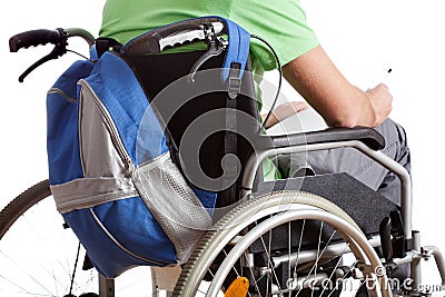 Handicapped schoolboy Stock Photo