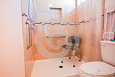 Handicapped shower stall Stock Photo