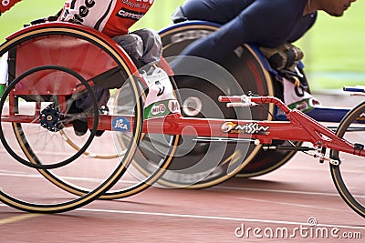 Handicapped wheelchair racers Editorial Stock Photo