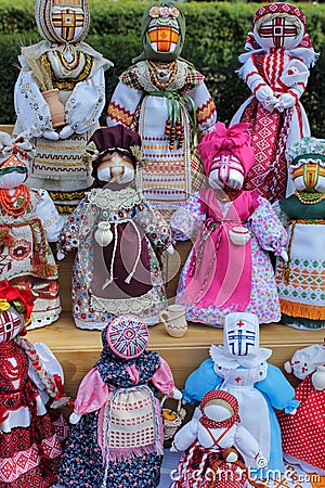 Handicraft ethnic dolls Stock Photo