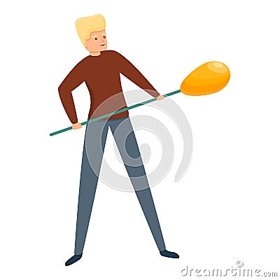 Handicraft glass blower icon, cartoon style Vector Illustration