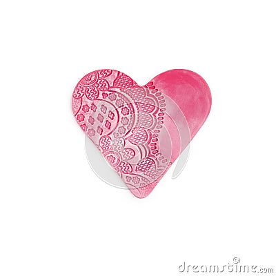 handicraft Heart plasticine love Stock Photo