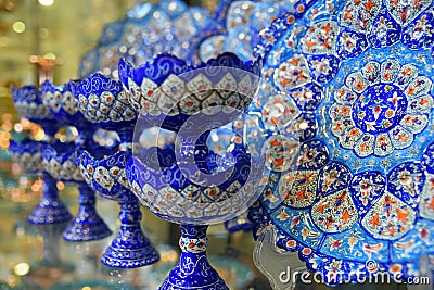 Handicraft made in Esfahan, Isfahan Grand Bazaar, Naqsh-e Jahan Square, esfahan, Iran Stock Photo