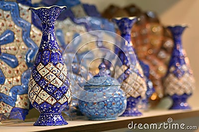 Handicraft made in Esfahan, Isfahan Grand Bazaar, Naqsh-e Jahan Square, esfahan, Iran Stock Photo