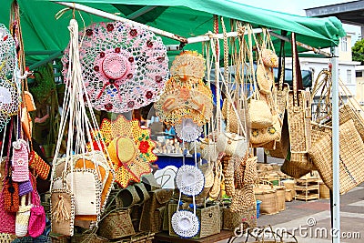 Handicraft stall, Rodrigues Island Stock Photo