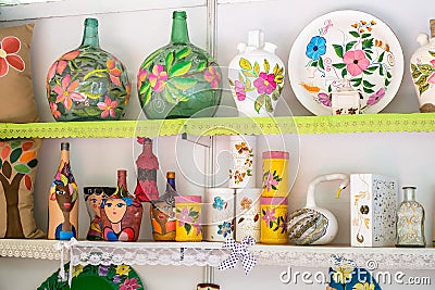 Handicraft store with Spanish souvenir Editorial Stock Photo