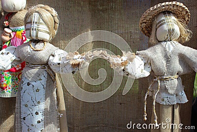 Handicraft ukrainian dolls Stock Photo