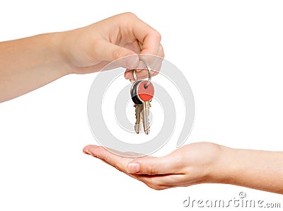 Handing over keys Stock Photo