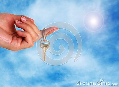 Handing over the keys Stock Photo