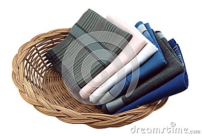 Handkerchief in basket Stock Photo