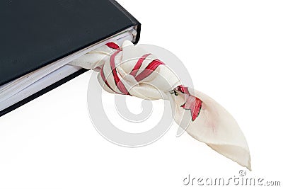 Handkerchief knot and personal diary Stock Photo