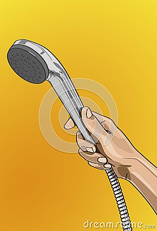 Handle Shower Vector Illustration