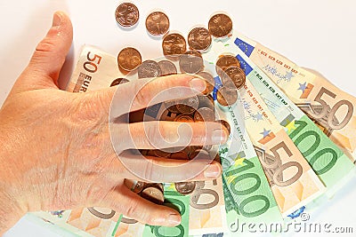 Handling money Stock Photo