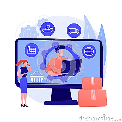 Handling and order processing abstract concept vector illustration. Vector Illustration