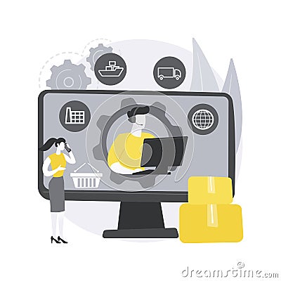Handling and order processing abstract concept vector illustration. Vector Illustration
