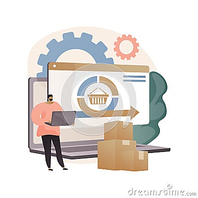 Handling and order processing abstract concept vector illustration. Vector Illustration