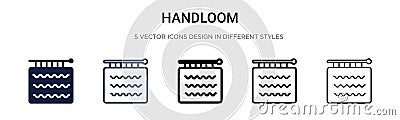 Handloom icon in filled, thin line, outline and stroke style. Vector illustration of two colored and black handloom vector icons Vector Illustration