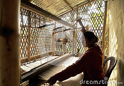 Handloom worker Editorial Stock Photo