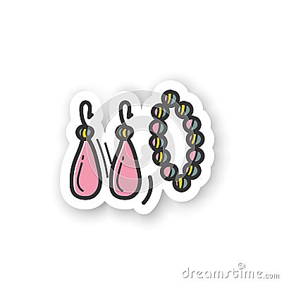 Handmade accessories sticker Vector Illustration