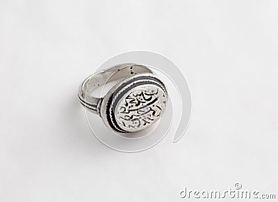 Handmade antique Silver Jewelry, ring Stock Photo