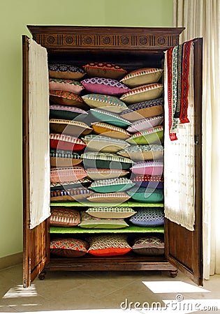 Handmade Arabic pillows Stock Photo