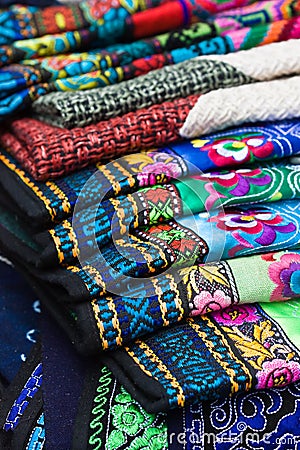 Handmade bai minority textiles Stock Photo