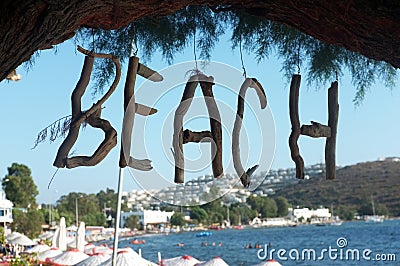 Handmade Beach word in wooden letters Stock Photo