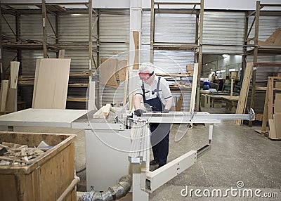 Handmade business at small furniture factory. Stock Photo