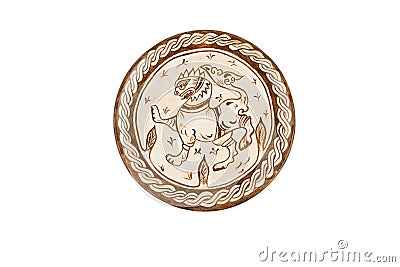 This is a handmade Byzantine style wall dish Stock Photo