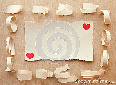 Handmade card from paper. Love letter Stock Photo