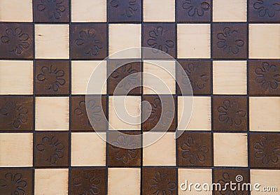 Handmade chessboard Stock Photo