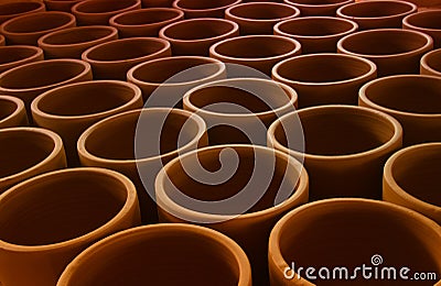 Handmade clay pots Stock Photo